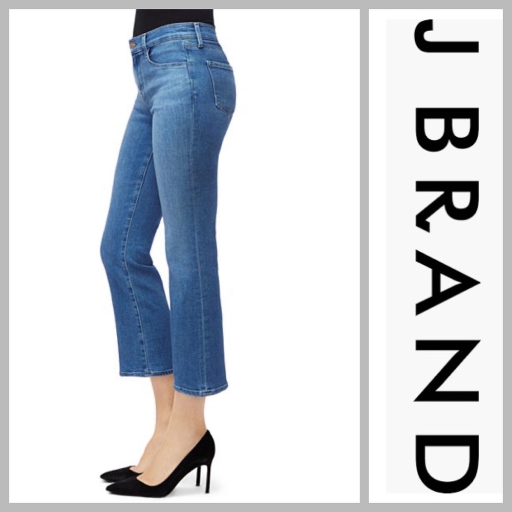 J. Brand Selena Kick-Flare Cropped Denim Jeans